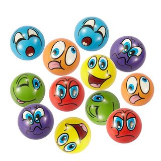 12Pcs Face Emoji Squeeze Ball