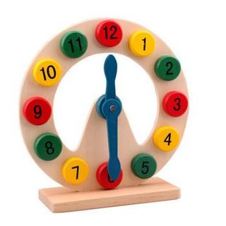 Colorful wooden clock for children