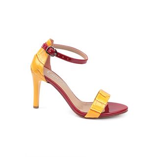  Women Ankle Strap Pin Heel Yellow Sandals