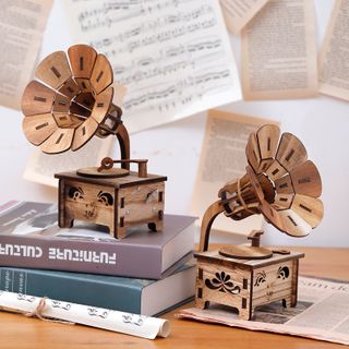 Wood DIY Gramophone Decor