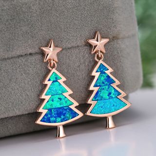 Christmas Tree Five-Pointed Star Earrings