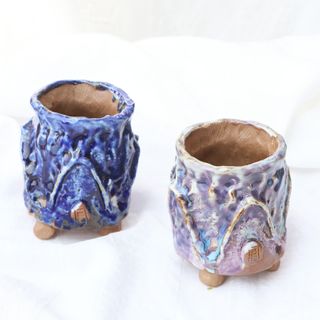 Vintage Ceramic Glazed Flower Pot