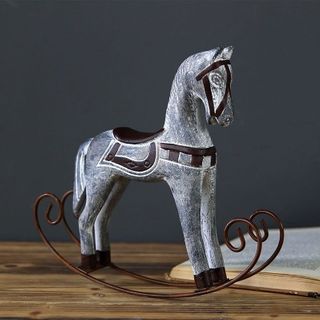 European Wooden Horse Statue
