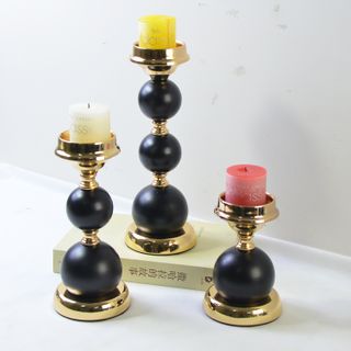 3 Pcs Iron Dining Table Ball Candle