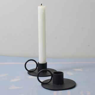 2 Pcs Black Taper Candle Holders