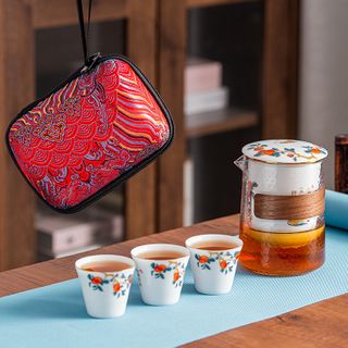Travel Tea Set 1 Teapot 3 Cups