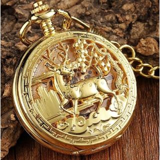 Hollow Carved Mechanical Pocket Watch
