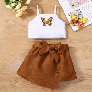 Butterfly Top & Corduray Irregular Skirt