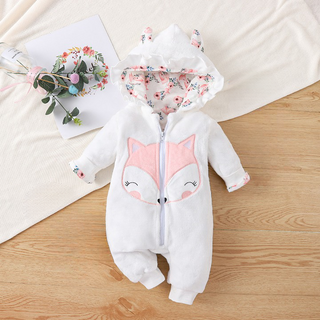 Fox Embroided Baby Jumpsuit