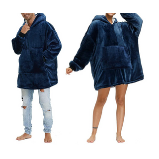 Wearable Blanket in Fleece Material with Hoodie