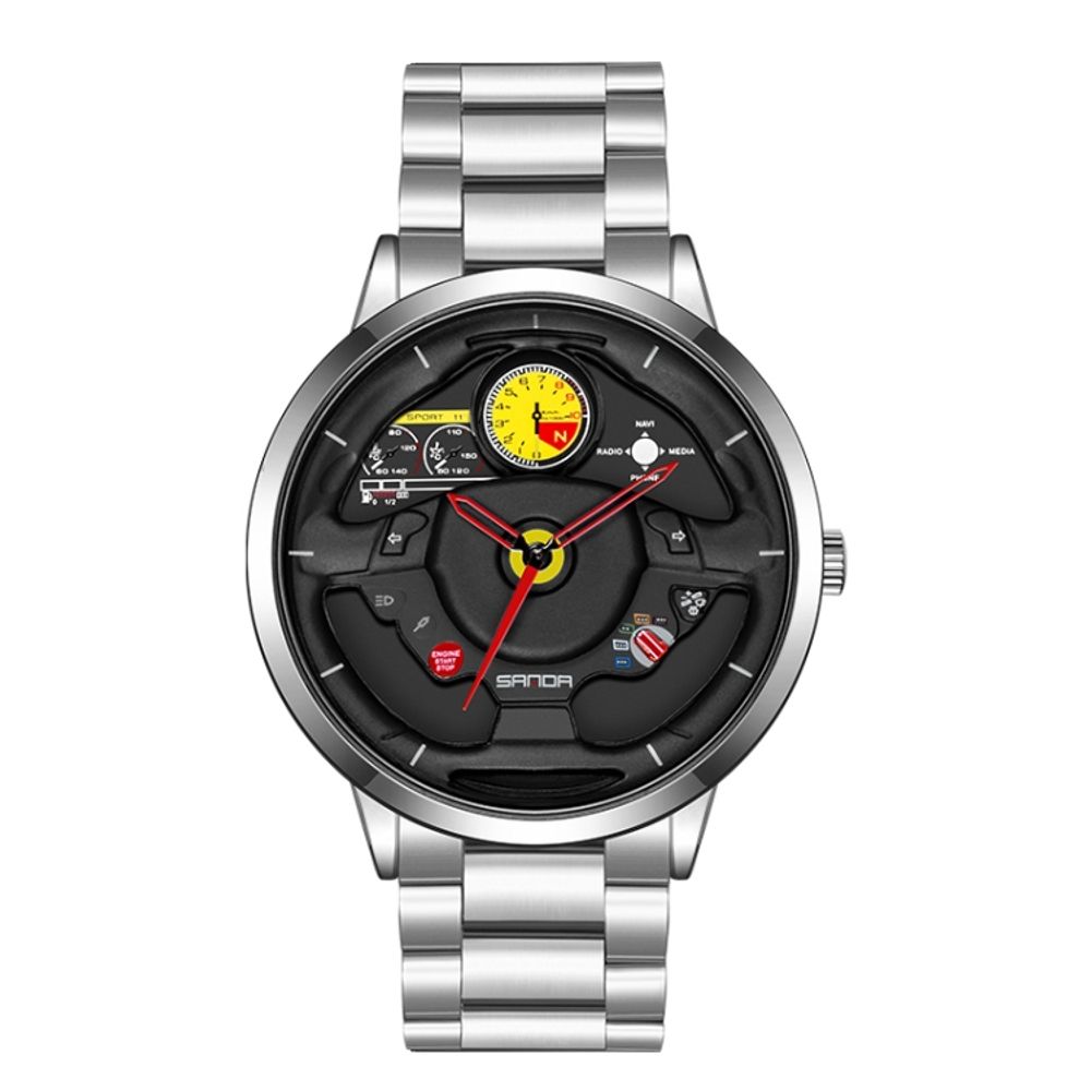 Buy Steering Wheel Steel Quartz Watch at the best price | Meanbuy