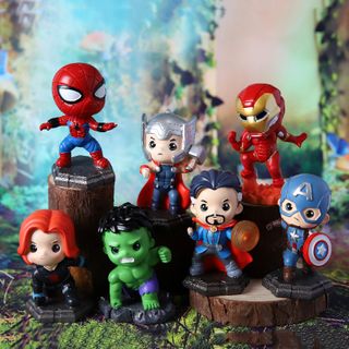 6pcs/set Avengers Mini Cute Figure Model