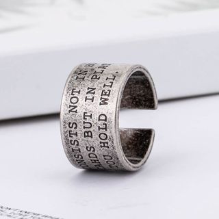 Message Engraved Adjustable Ring