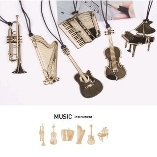 6Pcs Metal Bookmarks Musical Instruments
