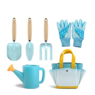 Kids 6 Pcs Garden Planting Handle Tool Set