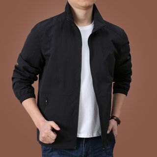 Mens Spring Casual Zipper Jacket