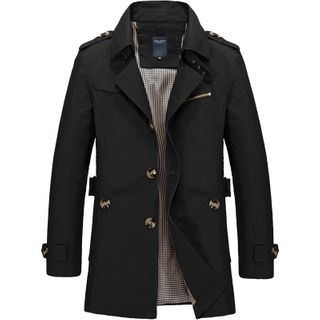 Mens Casual Pure Cotton Long Jacket