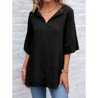 Women Casual V-Neck Retro Breathable Top