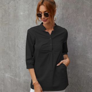 Women Three-Quarter Sleeve Pullover Shirt