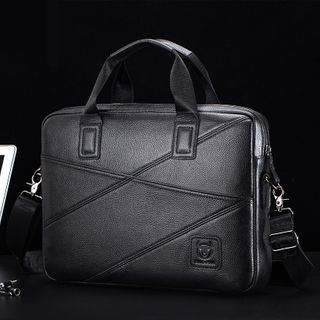 Mens Pure Leather Single Shoulder Laptop Bag