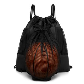 Oxford Sports Drawstring Backpack with Net Bag