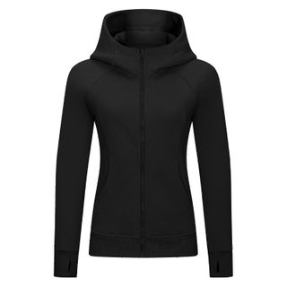 Velvet Hooded Zipper Sports Jacket