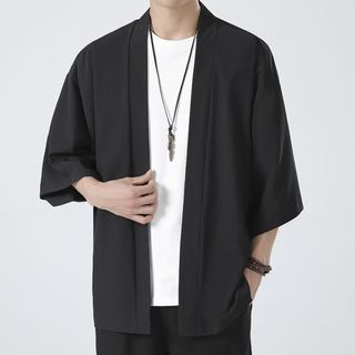 Mens Loose Silk Thin Cloak Cardigan