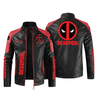 Deadpool Leather Plus Velvet Thickened Jacket