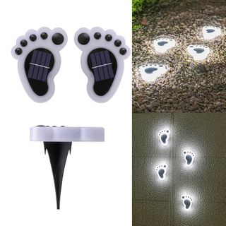 2 Pcs Solar Outdoor Foot Decoration Lawn Light