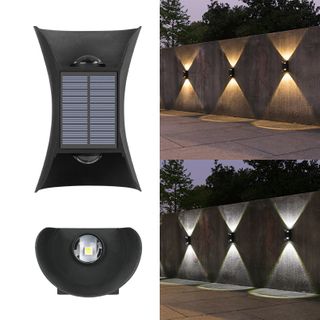 2 Pcs Solar Trumpet Wall Lights