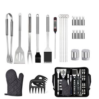 25 Pcs Stainless Steel Barbecue Cutlery Set