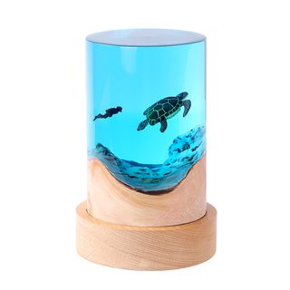 Cylindrical Wood Resin Ocean Diver Ornament