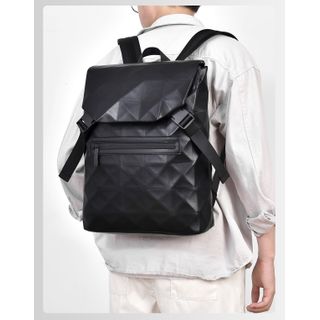 Mens Rhombus Embossed Backpack