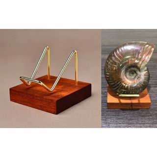 Mineral Display Stand Wooden Base