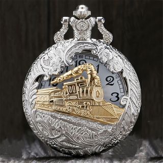 Steam Train Quartz Pocket Watch