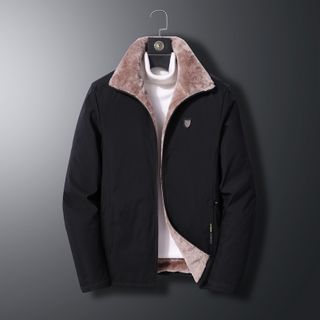 Mens Winter Plush Velvet Thickened Jacket