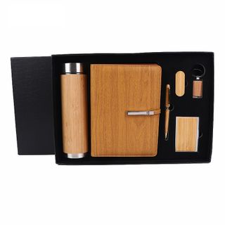 6 Pcs Bamboo Thermos Cup Opening Event Anniversary Gift Set