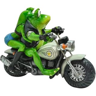 Frog Riding Motorcycle Resin Craft