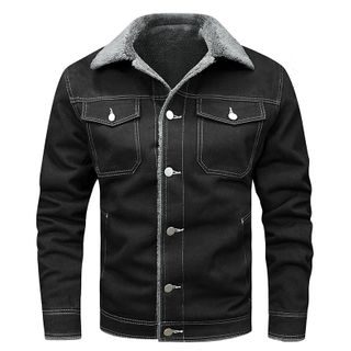 Mens Denim Casual Autumn and Winter Fashion Jacket