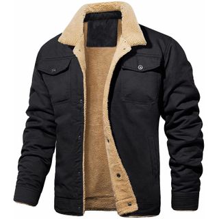 Mens Autumn and Winter Velvet Cotton Casual Jacket