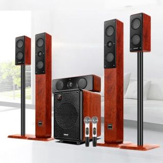 D-8 KTV Bluetooth Wooden Surround Speakers Full Set