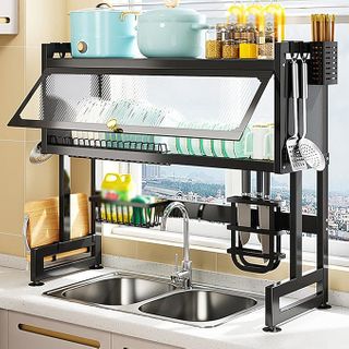 65CM 2-Layer Stainless Steel Kitchen Dish Rack