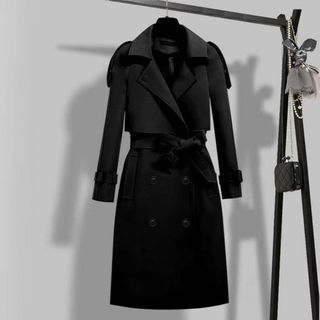 Trendy Korean Style Womens Slim Mid-Length Trench Coat