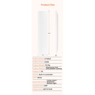 CF18035 650W Wall-Mounted Electric Heater