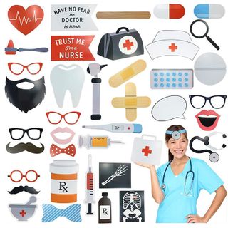 40-Piece Doctor and Nurse Photo Props