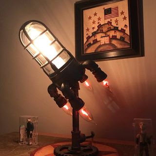 Steampunk Rocket Light Lamp