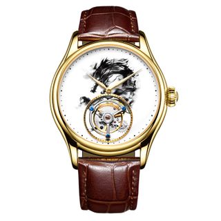 AESOP Tourbillon Ink Painting Mechanical Waterproof Mens Watch