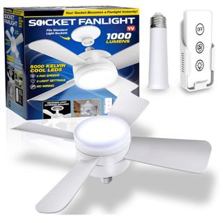 2in1 Socket Ceiling Fan with LED Light