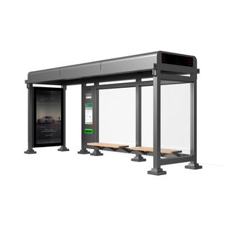 Outdoor Bus Stop Advertising Billboard Metal Smart Shelter