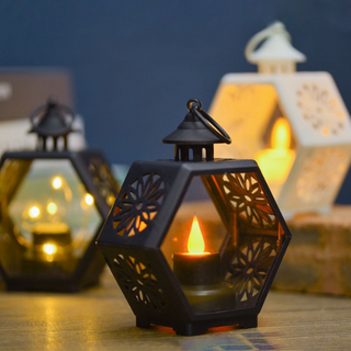 LED Hexagonal Candle Light Lantern